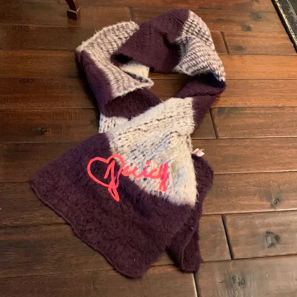 Juicy Couture Purple and Grey Scarf EUC!